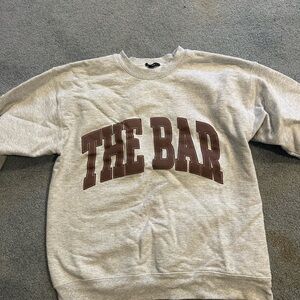 The Bar Gray and Brown Crew Neck Sweater